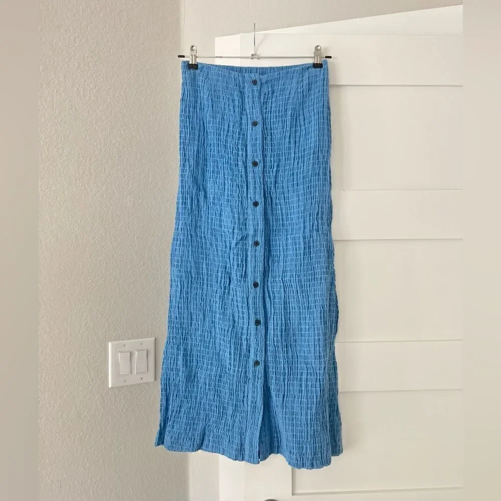 NWT - XS - MARA HOFFMAN - ARIA skirt blue cotton holiday beach cover up cruise - Picture 2 of 5